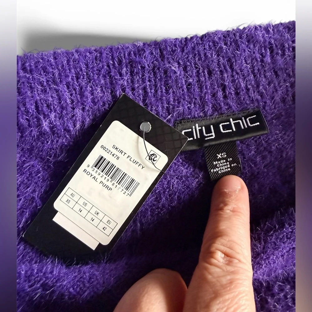 City Chic Fluffy Skirt - royal purple. Size XS